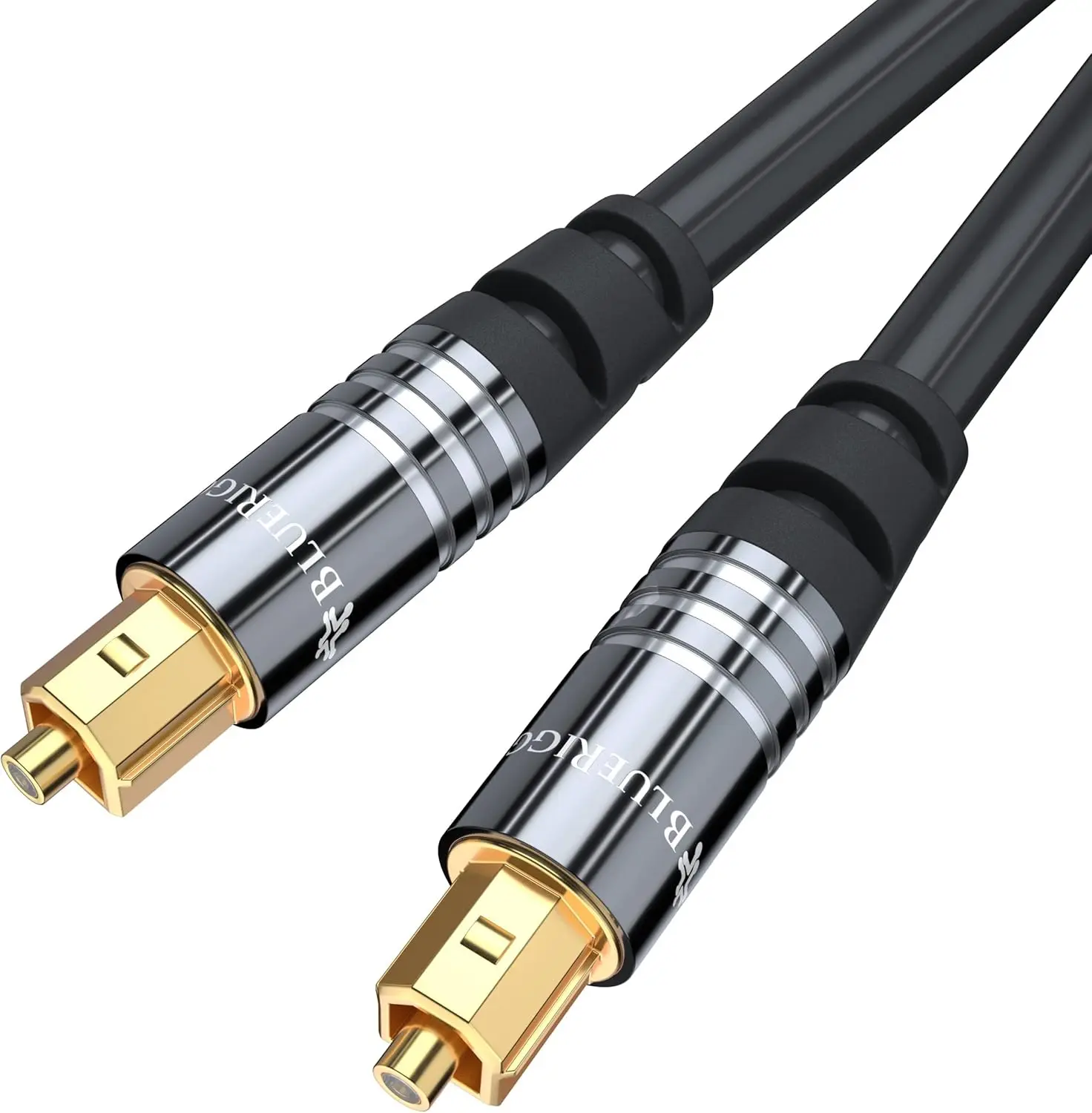 Digital Optical Audio Toslink  (15FT, Fiber Optic,  Shell, 24K -Plated) - Compatible with  Theatre, Sound Bar, TV, ,  PS4   Series