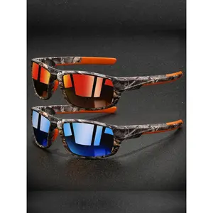 Colorblock Square Frame Sunglasses for Women & Men Trendy Tinted Summer Shades with UV400 Protection Sturdy PC Frame Non-Slip Comfort in Black Gray Ice Blue Red