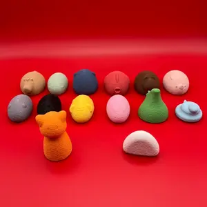 Fuzzy Medium Chinese Zodiac full set (14 Figures) Cat Rat Ox Tiger Rabbit Dragon Snake Horse Sheep Monkey Rooster Dog Boar Riceball Fuzzy texture