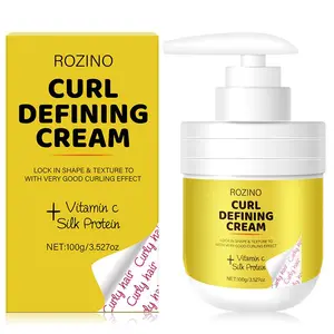 Vitamin C & Silk Protein Curl Defining Cream, Fluffy Hair Cream for Men & Women, Moisturizing Curl Cream, Professional Hair Care Product for Daily Use, Based Curl Cream