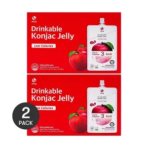 Jelly.B Konjac Jelly Drink Apple Flavor - 0 Fat, Low Calorie, Sugar-Free, Diet Snack, 150ml x 10 Pouches, 3Kcal, Keto Friendly, Satisfying