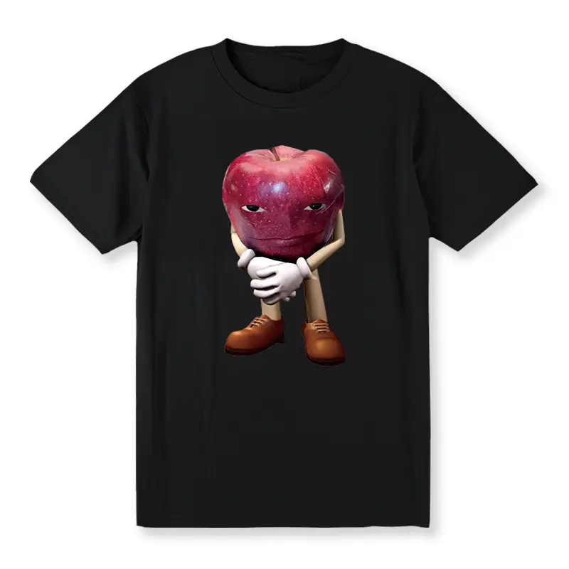 100% Cotton 100% Cotton Unisex Me Asf Apple Funny Apple With Face Meme Wapple T-Shirt