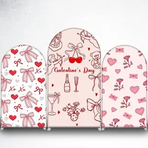 15-day Delivery Galentine's Day Red Line Art Arch Backdrop Cover for Girlfriends Party