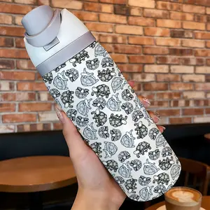 32oz Insulated Stainless Steel Water Bottle with Straw, Simple Turtle Print Design, Perfect Gift for Women, Home Use, Outdoor Exercise, Travel