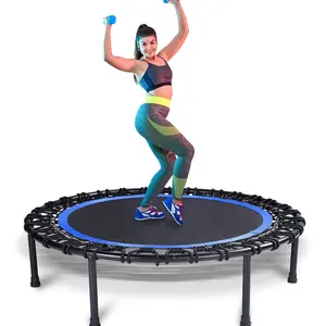 Mini Fitness Trampoline with Bungees -  & Quiet Rebounder for Adults,  for Indoor & Outdoor Workouts