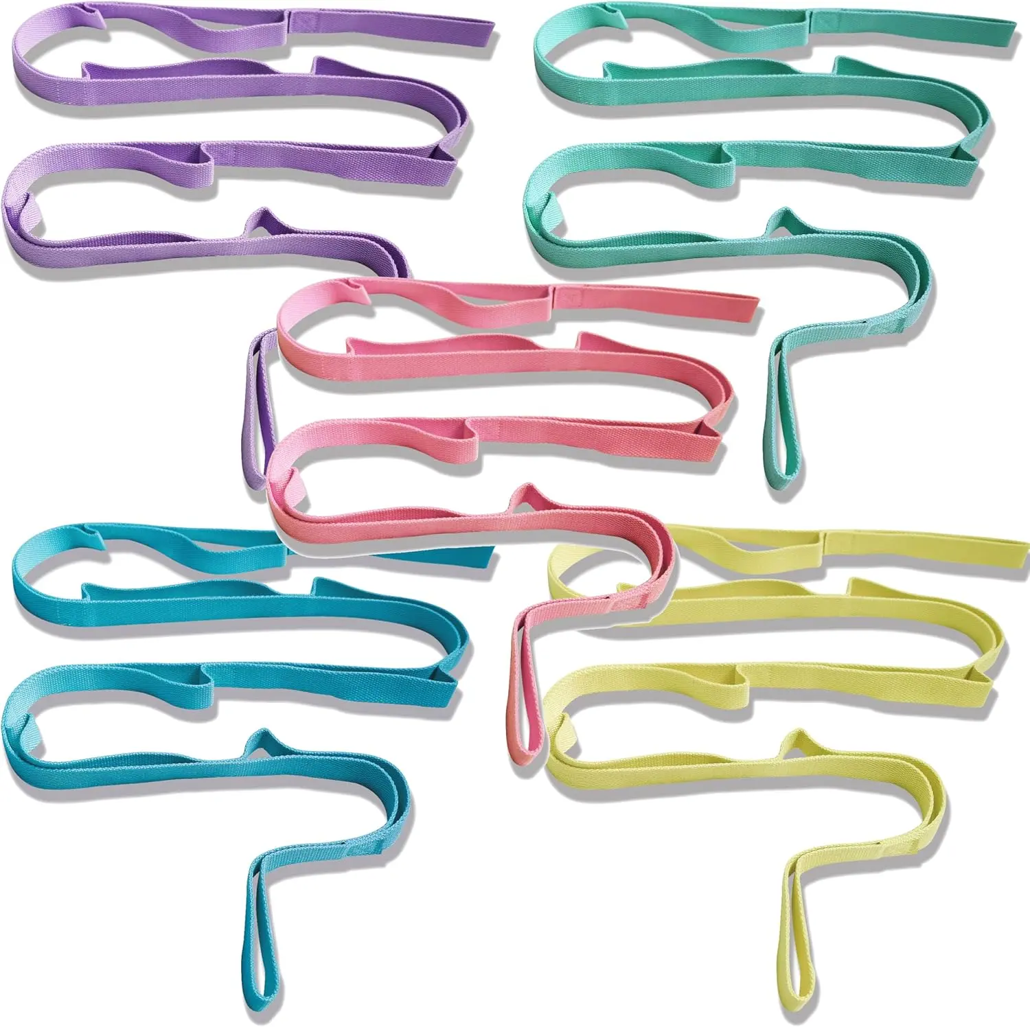 Yoga Strap with 10 Loops for Physical Therapy, Pilates, Dance and Gymnastics