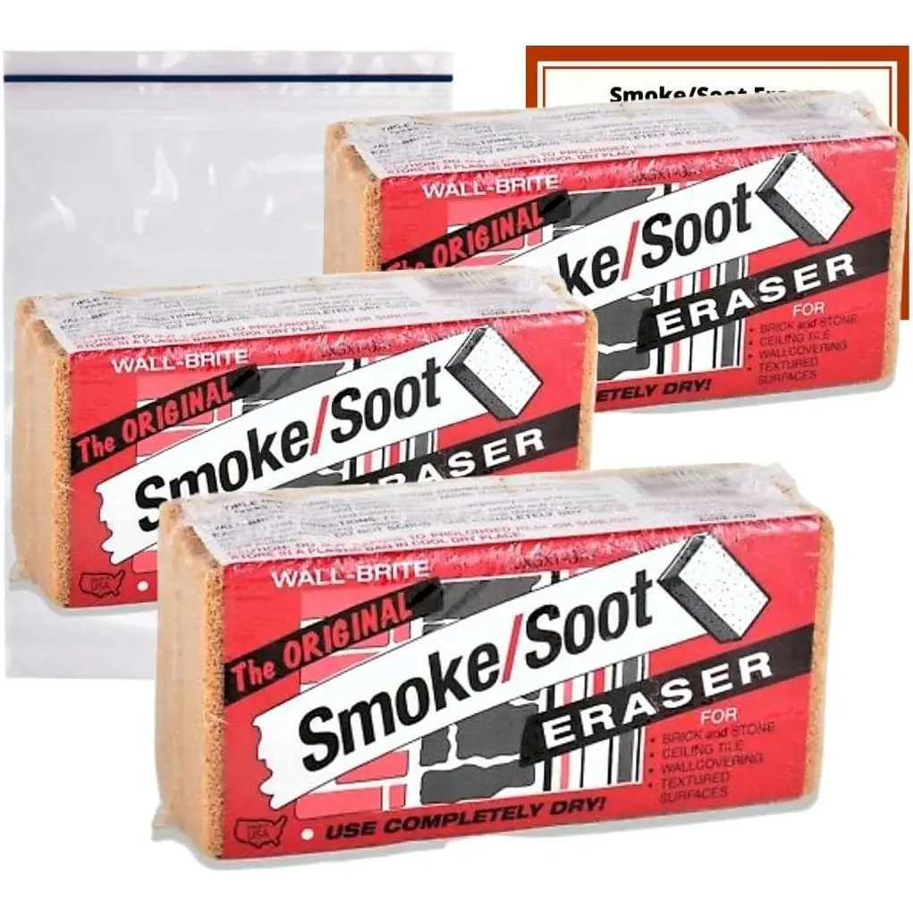 Smoke Soot Eraser Sponge 3 Pack with Storage Bag and Instruction Card