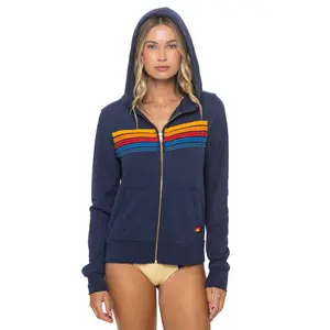 5 STRIPE HOODIE - NAVY