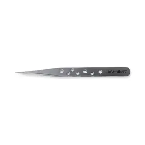 LASHBOMB Tapered Isolation Mini Lash Tweezer - Silver Bomb Collection, Silver Metal Tweezer for Lash Application