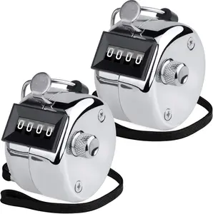 KTRIO Metal Handheld Tally Counter, 4-Digit Number Clicker Counter, Hand Mechanical Pitch Counters for Coaching, Knitting, People, Lap, Fishing, Golf and Row