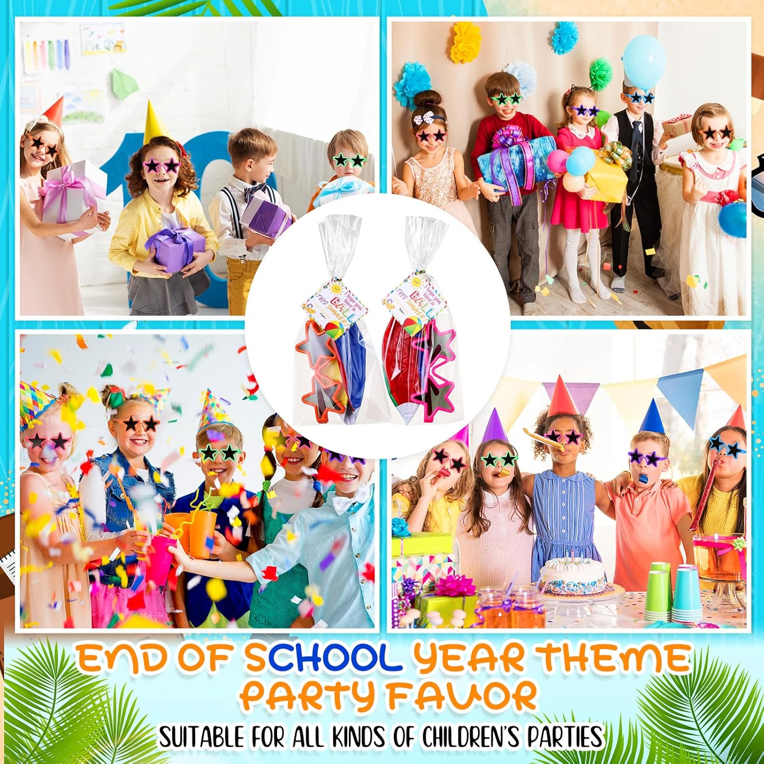 24 Set End of Year Student Gifts from Teacher Bulk Neon Star Shaped Sunglasses Beach Balls Goody Bags for Preschool Kindergarten Graduation 24 Set End of Year Student Gifts from Teacher Bulk Neon Star Shaped Sunglasses Beach Balls Goody Bags for Preschool Kindergarten Graduation