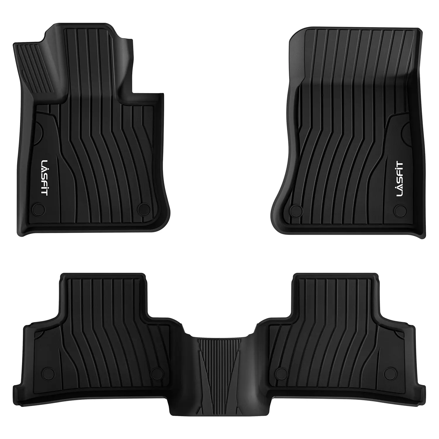 Lasfit Custom Fit All-Weather Synthetic Car Floor Mats & Cargo Mat - 4-Piece Car Accessories for 2023-2026 Mercedes-Benz GLC, Excludes Coupe Models