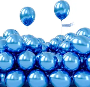 PartyWoo Metallic Blue Balloons 100pcs 5 Inch Small Mini Chrome Blue Latex Balloons for Graduation Wedding Baby Shower Engagement Baby Shower Wedding Bachelorette Birthday Party Decorations Blue-G106