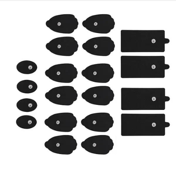 Reusable EMS Gel Pads – Self-Adhesive, Skin-Friendly, Latex-Free Electrode Replacement with Standard 3.5mm Snap Connector for TENS & EMS Muscle Stimulator