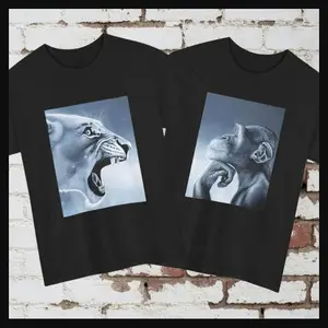 Funny Angry Bait Lion Monkey Emoji T-shirt, couple style, suitable for both men and women, can be paired with friends. Create a unique dressing style, urban street style