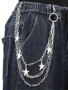 Fashion Metal Pants Chain, Vintage Gothic Style Y2k Women Cute Star Decor Punk Trouser Chain, Fashion Accessories for Daily Wear