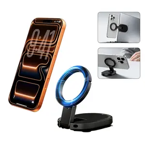 Magnetic Car PhoneholderRotatable Magnetic Suction Small Phone Holder Desktop/Magnetic Car Phoneholder,Wall /Dual Use Strong MagLock Compatible with iPhone 17/16/15/14