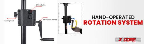 5 Core Speaker Stand Pair Crank Up Height Adjustable PA DJ Tripod Monitor Stands Heavy Duty w 35mm Insert