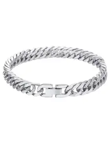 Men's Street Style Cuban Chain Bracelet, Fashionable Bracelet, Stainless Steel Fashion Jewelry, Party & Daily Wear, Perfect Men's Birthday Gift