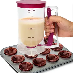 1 pc Pancake Batter Dispenser，Kitchen essentials for making perfect pancakes, cupcakes, waffles, pancake mix, cakes and crepes - Easy-pour Bakeware, baking supplies, Baking Tools for frying pans - Pancake maker with measuring labels