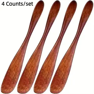 Wooden Baking Tool Set, 4 Counts/set High Temperature Resistant Cream Spatula, Butter Spreader, Kitchen Gadgets for Restaurants, Food Trucks, Bakeries