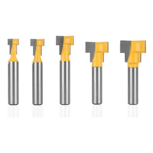 5 count Keyhole Router Bits Set, 1/4 Inch Shank Router bits, Router Bit Set 5/16&3/8 & 1/2 &5/8 &7/16 Inch  Diameter