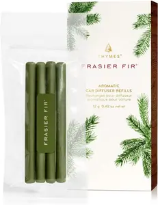 Thymes Frasier Fir Car Diffuser Refills  Includes  Car Air Freshener Diffuser Reeds  LongLasting Air Freshener (Refills Only)