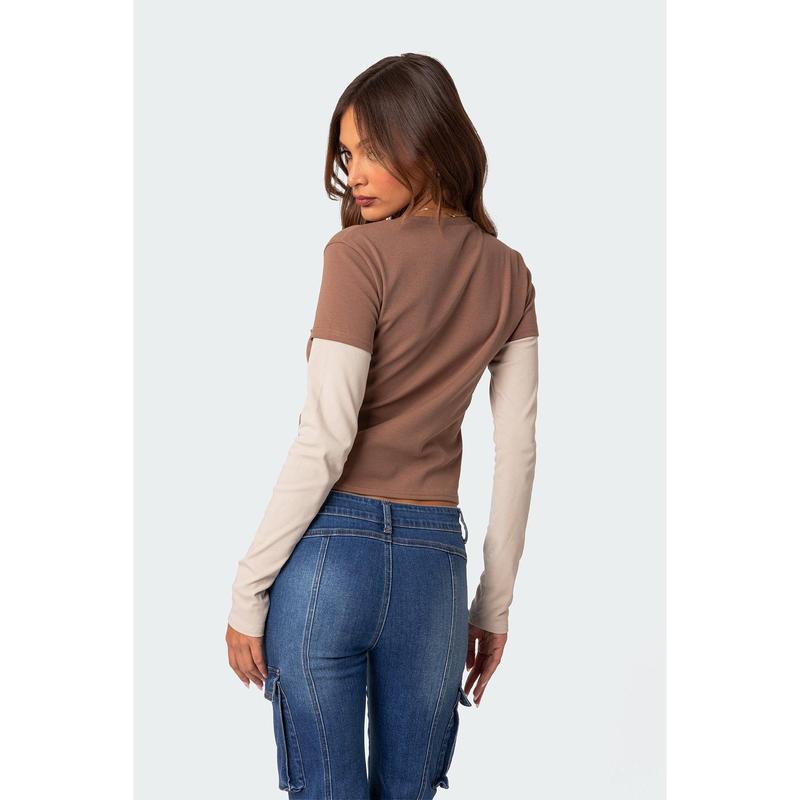 Mood Layered Long Sleeve T Shirt