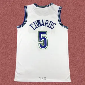 Anthony Edwards Classic-Design stitched Basketball Jerseys Retro Men's 2025 Sleeveless White shirt