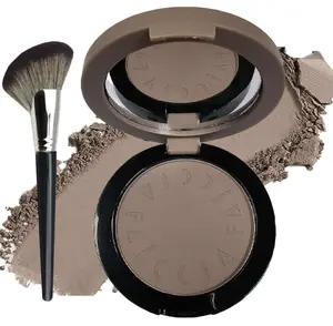 Cool Toned Contour Palette with Mirror, Taupe Grey Contour Powder for Fair Pale Light Cool Toned Skin, Nose Contouring Bronzer Powder with Face Brush