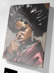 Stank Face #54. Black Bathroom Art Print.