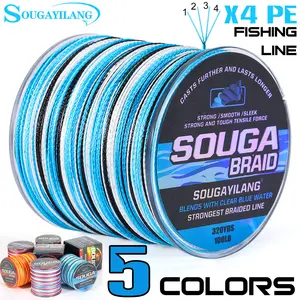 Sougayilang Multicolor 4-Strand Braided PE Line 320yds/292m with 10-100lb Pulling Power, 6th Sense Reel & Bass Lures & Tackle Fishing Tackle Hooks