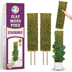 Flat Mesh Moss Poles for Climbing  Monstera Stackable Moss Pole for  with Real Moss Moss  Pole for Potted  Handmade Moss Stick for Indoor  Grow Upward 2 Pack 22"