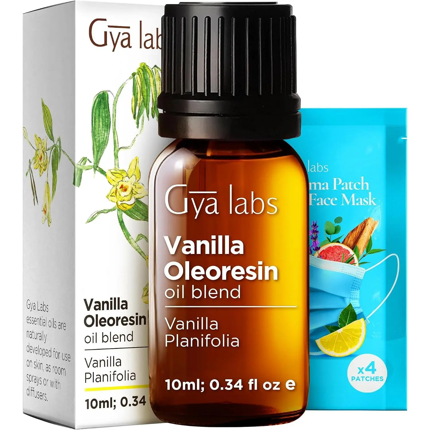 Gya Labs Pure Vanilla Essential Oil - 0.34 Fl Oz - Vanilla Oil for Hair, Skin, Diffuser, Aromatherapy & DIY Candle Making Scent