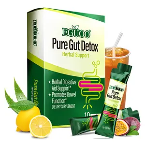 EGUOO 10-Day Fast Colon Cleanse & Detox Powder - Contains Multi Enzyme Complex and Prebiotic Complex- 10 Packets