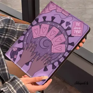 Mystical Pink Purple Tarot card Design iPad Case, Protective Cover iPad Book-Style Case for iPad Pro 2022 2021 2020 2019, Full Protection and Pen Slot for Office and School Use, Perfect Gift for Family and Friends, Tablet Cover, Tablet Casing