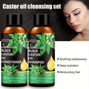 Rozino Jamaica Black Castor Oil Hair Growth Shampoo and Conditioner Set - Sulfate-Free 2-Pack (3.4fl.oz/100g) for Weak Thinning Strands, Anti-Hair Loss, Damage Repair the love letter collection local treatment nourish formula