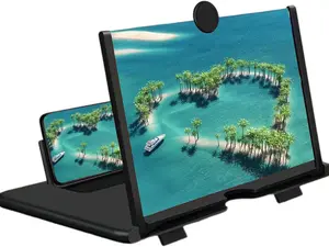 Mobile Phone Magnifier Ultra-HD Screen Magnifier for Easy TV Viewing Dual Orientation for Landscapes and Portrait Use Eye Protection Full-Screen Mobile Phone Magnification Cellphone Stand Black phonemagnifier smartphone video mini  theater mobile  amplifi