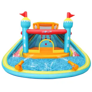 Whubefy Inflatable Water Slides Bounce House for Kids, Inflatable Jumping Bouncy Castle with 2 Slides, Splash Pool, Climber Water Park with 520W Blower, Blow Up Slides for Kids Backyard Summer, New Year Birthday Gifts