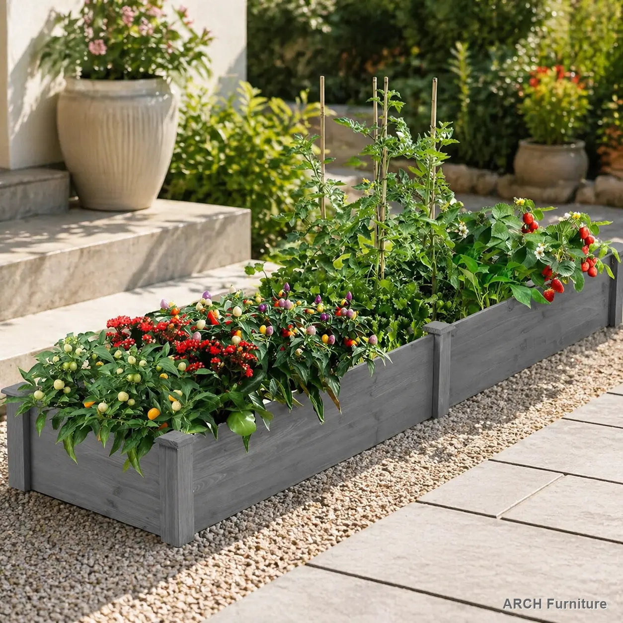 Over-Ground Raised Garden Bed, 96x28x10 in Large Long Elevated Planting Box, Tool-Free Assembly, Outdoor Planters for Garden Use, Elevated Planting Boxes, Raised Planter Boxes