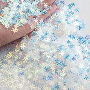 2000pcs/50g Christmas Snowflakes Confetti Decorations,Iridescent Snowflake Table Confetti Glitter Snowflake Sequins for Winter Wonderland Party Home Decoration