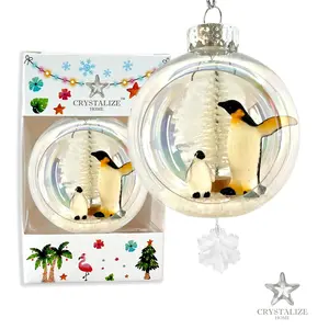 Penguins in Alaska Plastic Ornament with Magnetic Crystal 3"x7"