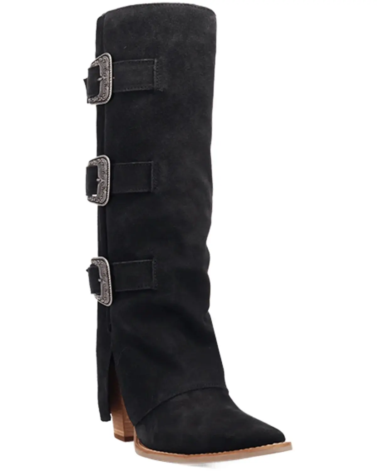 Dingo Women's Women'S Buckle Bunny Tall Western Boot Round Toe - Di2345-Blk