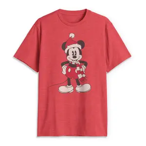 Men's Mickey & Friends Christmas Santa Hat Mickey T-Shirt