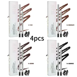 4pcs Waterproof Gel Eyeliner Pencil, Ultra Smooth Creamy Glide Liner, Smudge Resistant Long Lasting Eyeliner for Precise Winged Cat Eye Makeup, Versatile Eye Pencil for Daily & Night Looks, Beginner Friendly Definer for Inner Outer Lash Line