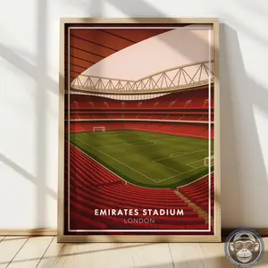 North London Stadium Poster, Soccer Art Print, Minimalist Arsenal inspired, Football Wall Decor ,, Room Decor, Unframed – 5 Size, 8x12 to 27x40 inch
