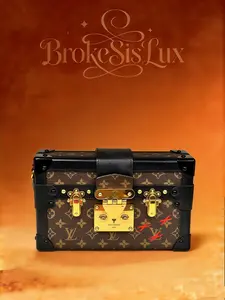 Pre-owned Louis Vuitton Petit Malle Trunk Bag in Monogram Canvas & Black Leather
