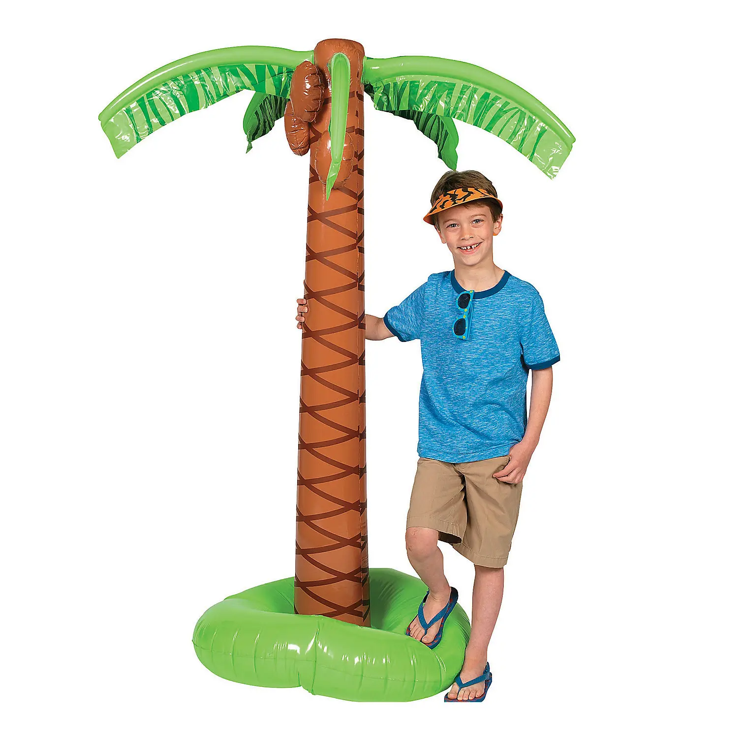 29" x 5' Vinyl Jumbo Inflatable Palm Tree & Green Island Decoration, Easy to Travel Home & Travel Tropical Party Accessory for Adults (Sports & Outdoor Water Sports Boating Use), Party Accessories, Jumbo Inflatable Decoration, One Inflatable Palm Tree Dec