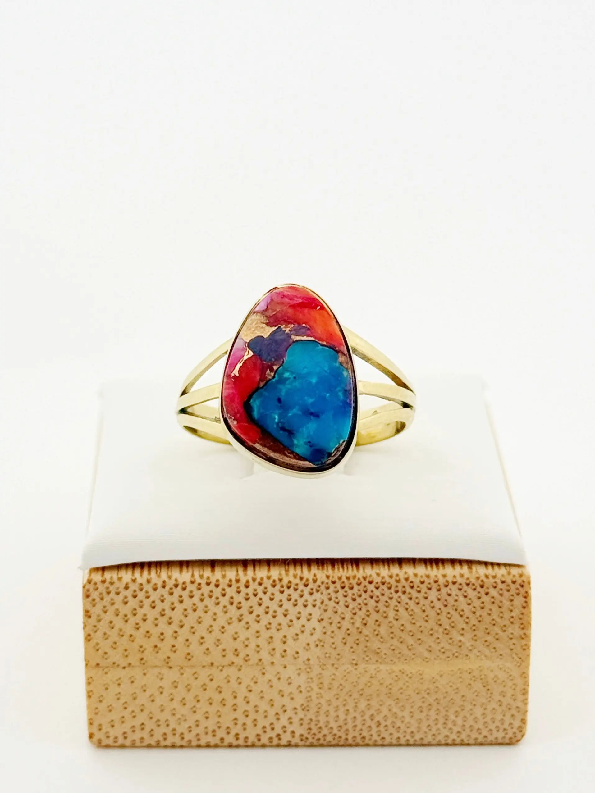 Pink Dahlia Turquoise 18k Ring