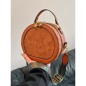 Women's Vintage Floral Pattern Crossbody Bag, Fashionable PU Leather Shoulder Bag for Daily Used, Casual Trendy Versatile High-quality Daily Commuting Bag, Fashionable Patterned Bag